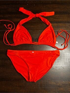BECCA Orange-Red Bikini Set